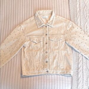 Stella Laguna Beach - Women’s Western Cream Corduroy Studded Jacket